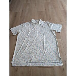 Peter Millar Men's XL Polo Summer Comfort Truly Hard Seltzer Logo Performance